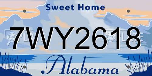 7WY2618 Alabama License Plate