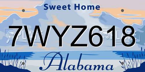7WYZ618 Alabama License Plate