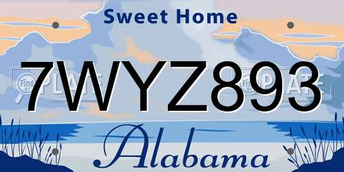 7WYZ893 Alabama License Plate