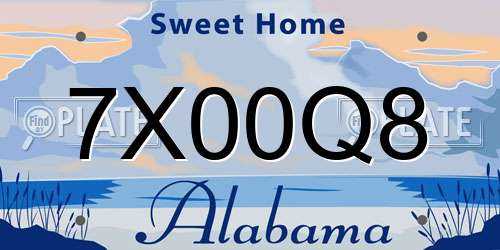 7X00Q8 Alabama License Plate