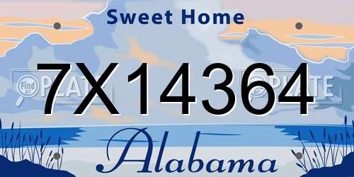 7X14364 Alabama License Plate