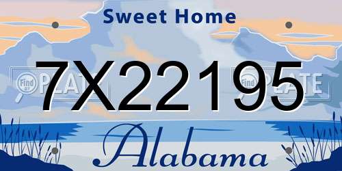 7X22195 Alabama License Plate