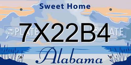 7X22B4 Alabama License Plate