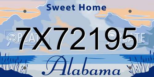 7X72195 Alabama License Plate