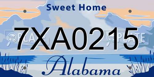 7XA0215 Alabama License Plate