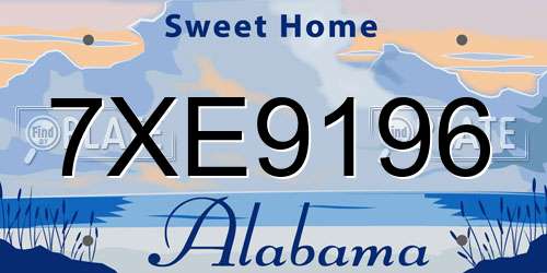 7XE9196 Alabama License Plate
