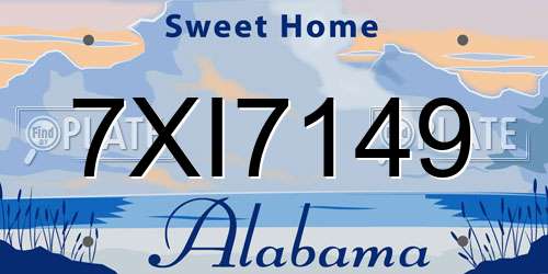 7XI7149 Alabama License Plate