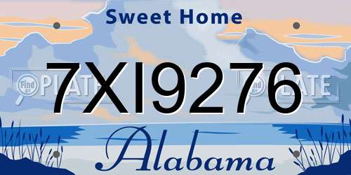 7XI9276 Alabama License Plate
