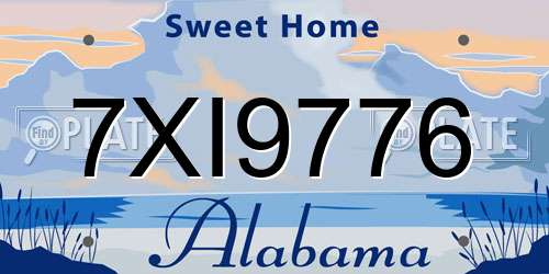 7XI9776 Alabama License Plate