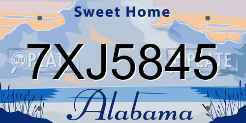 7XJ5845 Alabama License Plate