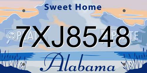 7XJ8548 Alabama License Plate
