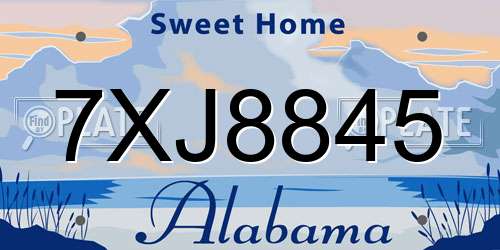 7XJ8845 Alabama License Plate