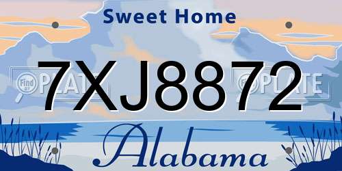 7XJ8872 Alabama License Plate