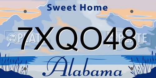 7XQO48 Alabama License Plate