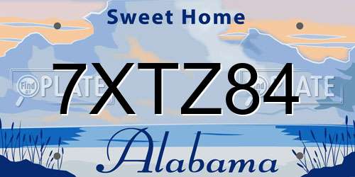 7XTZ84 Alabama License Plate