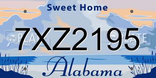 7XZ2195 Alabama License Plate