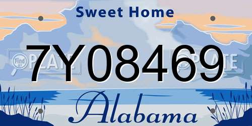 7Y08469 Alabama License Plate