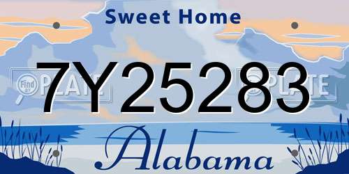 7Y25283 Alabama License Plate