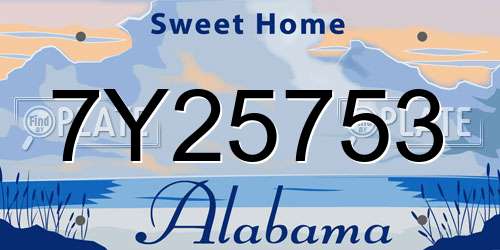 7Y25753 Alabama License Plate