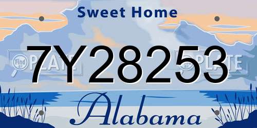 7Y28253 Alabama License Plate