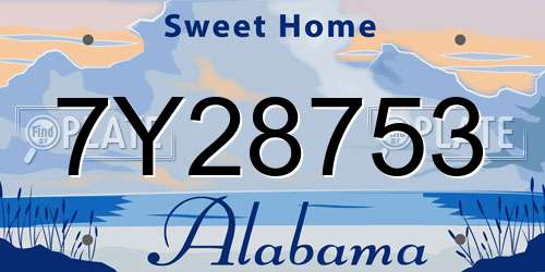 7Y28753 Alabama License Plate