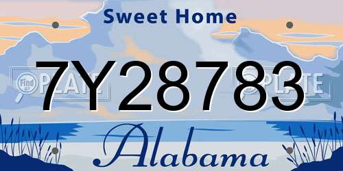 7Y28783 Alabama License Plate