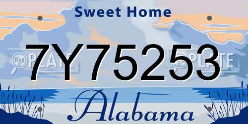 7Y75253 Alabama License Plate