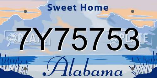 7Y75753 Alabama License Plate