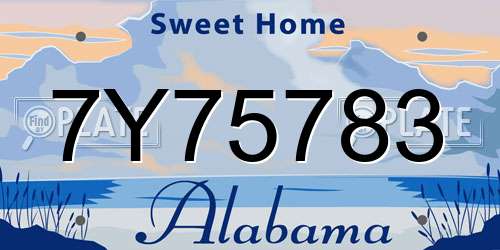 7Y75783 Alabama License Plate