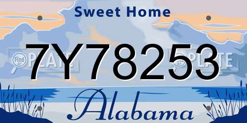 7Y78253 Alabama License Plate