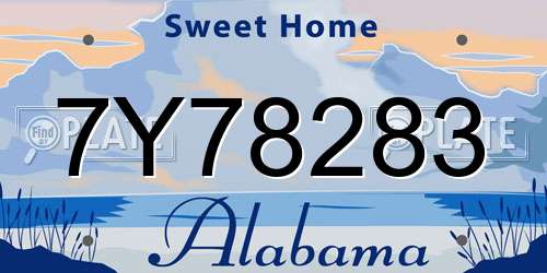 7Y78283 Alabama License Plate