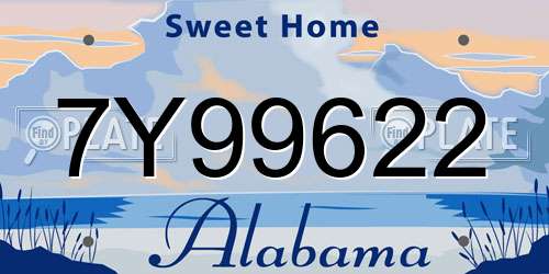 7Y99622 Alabama License Plate