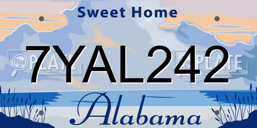 7YAL242 Alabama License Plate
