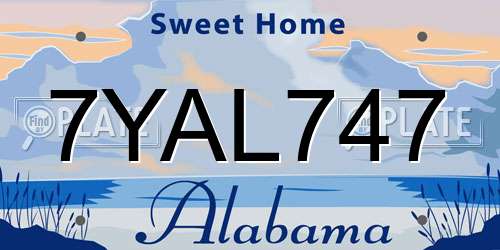 7YAL747 Alabama License Plate