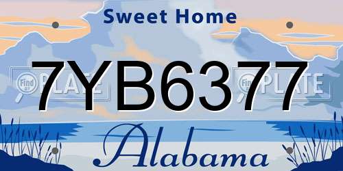 7YB6377 Alabama License Plate
