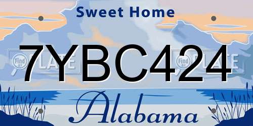 7YBC424 Alabama License Plate