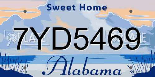 7YD5469 Alabama License Plate