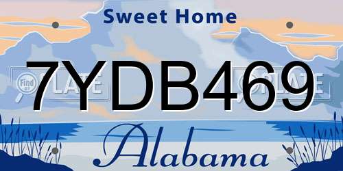 7YDB469 Alabama License Plate