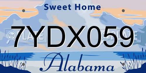 7YDX059 Alabama License Plate