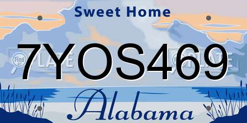7YOS469 Alabama License Plate