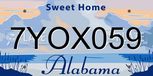 7YOX059 Alabama License Plate