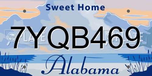 7YQB469 Alabama License Plate