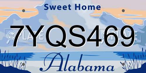 7YQS469 Alabama License Plate