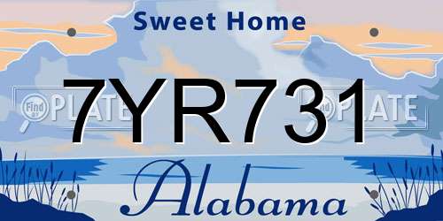 7YR731 Alabama License Plate