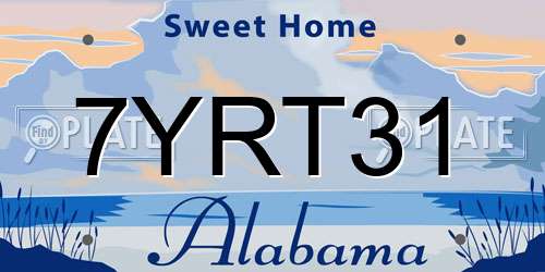 7YRT31 Alabama License Plate
