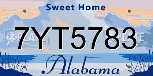 7YT5783 Alabama License Plate