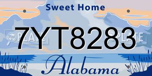 7YT8283 Alabama License Plate