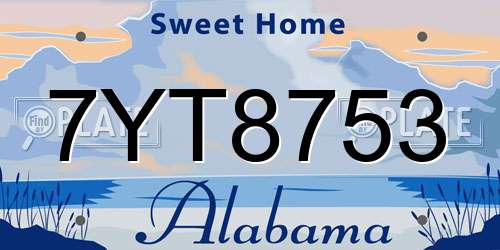 7YT8753 Alabama License Plate