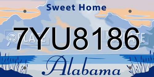 7YU8186 Alabama License Plate