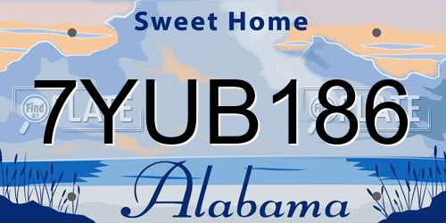 7YUB186 Alabama License Plate